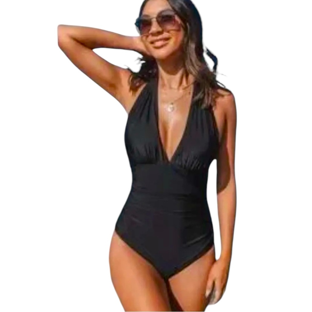 CUPSHE Black Tummy Control Bathing Suit Size XL